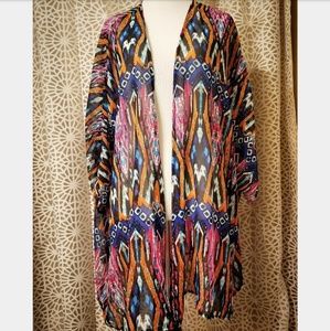 Colorful sheer bathing suit cover up